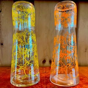 Bedside water carafes with matching glasses (set of 2)